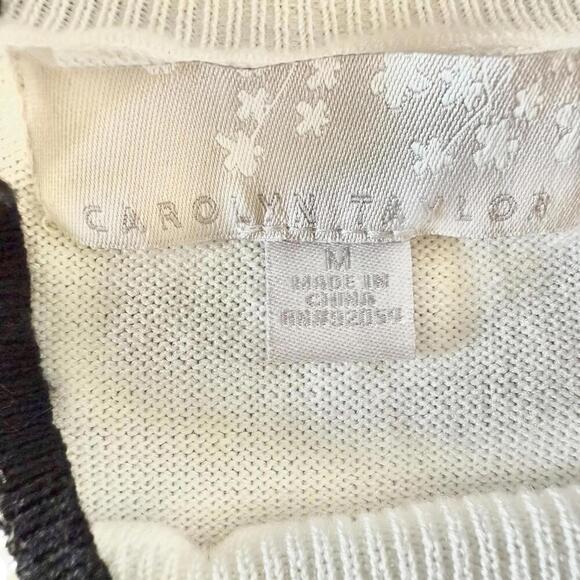 Carolyn Taylor White Textured Sleeve Sweater – Size M - Picture 3 of 5